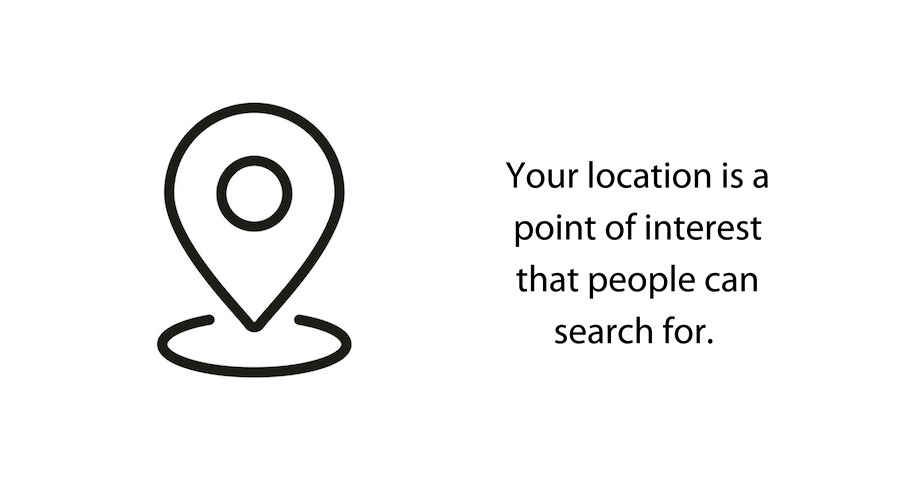 Image: sub header text Your location is a point of interest that people can search for.