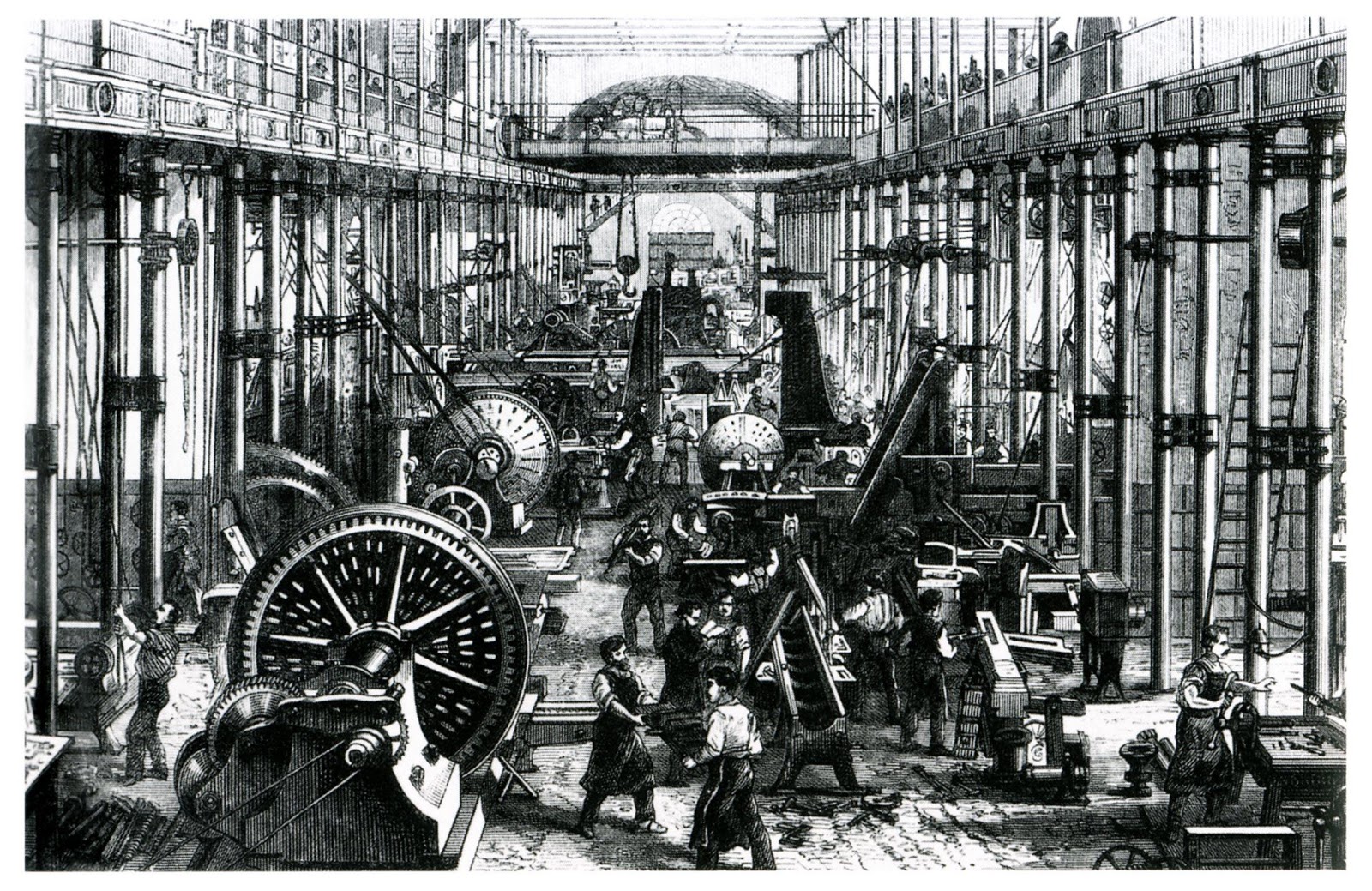 illustration of an 1800s factory