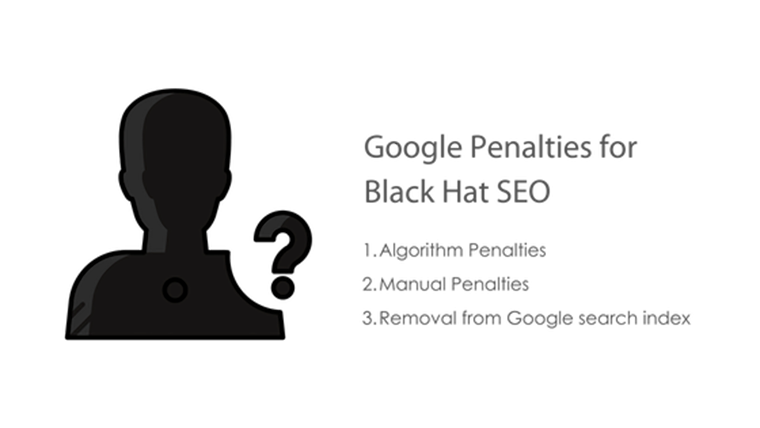 Image: Google penalities for black hat SEO bullet point title graphic