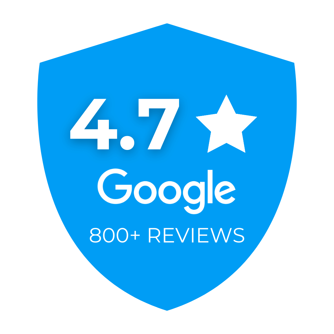 4.7 Google 800 Reviews