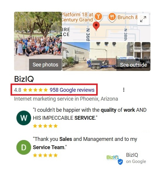 BizIQ organic SEO strategy and reporting