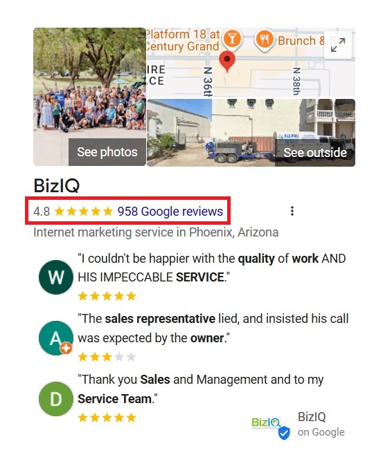 BizIQ organic SEO strategy and reporting