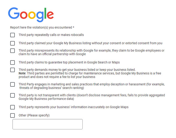 How to Tell if That Google Listing Service is a Scam - Make a Report