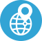 Blue Marker Globe Net Icon