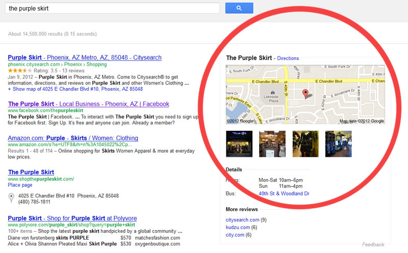 example of google listing