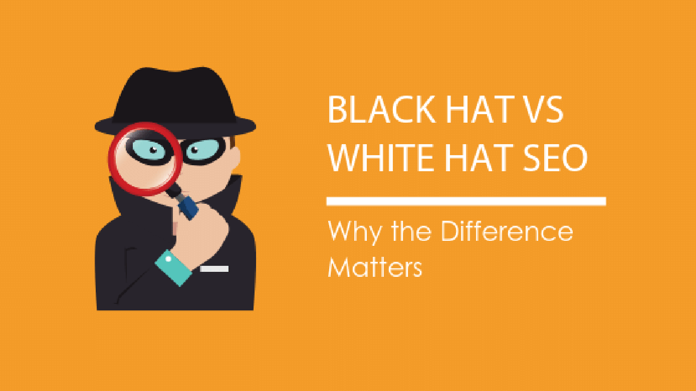Image: Blog Title Graphic Black Hat vs White Hat SEO