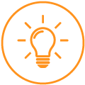 Solution Bulb Icon Orange